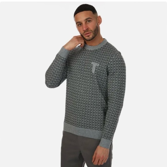 Ted Baker Sprin Patterned Crewneck Sweatshirt Size L - Picture 1 of 10